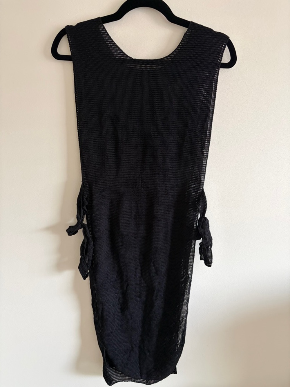 Beach Black Sleeveless Knit - coverup